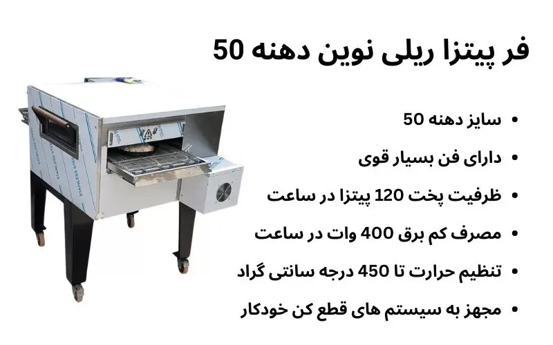 فر پیتزا ریلی نوین دهنه 50