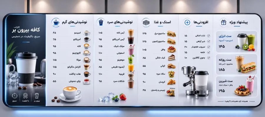منو کافه تیک اوی