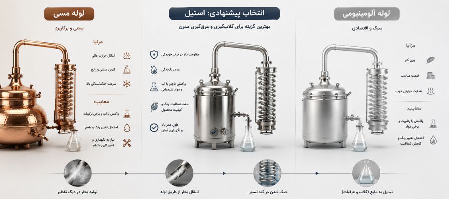 کندانسور مسی بهتره یا استیل